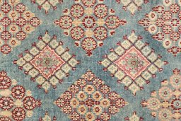 Close-up detail of 1920s Hamedan rug from Iran / Persia showing Wool weave