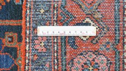 Full view of 1920s Hamedan rug from Iran / Persia, 198 × 132 cm in Dark blue tones