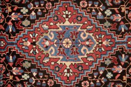Central medallion detail of 1950s Hamedan rug from Iran / Persia