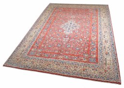 Close-up detail of 2000s Hamedan rug from Iran / Persia showing Wool weave