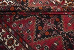 Full view of 2000s Hamedan rug from Iran / Persia, 295 × 211 cm in Red tones