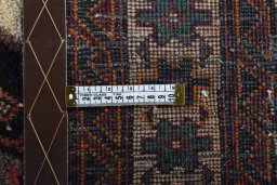 Close-up detail of 2000s Hamedan rug from Iran / Persia showing Wool weave