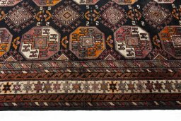 Close-up detail of 2000s Hamedan rug from Iran / Persia showing Wool weave
