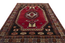 Surface texture of 2000s Hamedan rug with natural Wool and intricate pattern