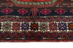 Full view of 2000s Hamedan rug from Iran / Persia, 291 × 197 cm in Red tones
