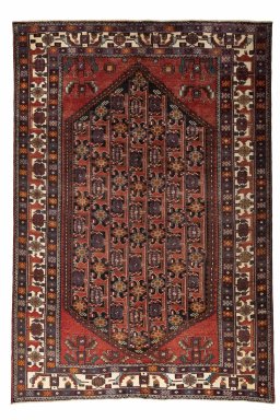 Full view of 2000s Hamedan rug from Iran / Persia, 298 × 205 cm in Gray tones