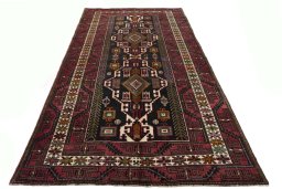 Surface texture of 2000s Hamedan rug with natural Wool and intricate pattern