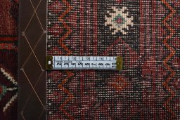 Close-up detail of 2000s Hamedan rug from Iran / Persia showing Wool weave