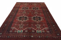 Surface texture of 2000s Hamedan rug with natural Wool and intricate pattern