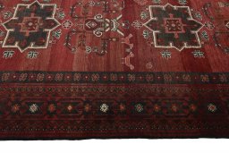 Close-up detail of 2000s Hamedan rug from Iran / Persia showing Wool weave