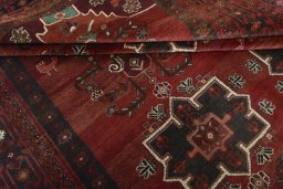 Full view of 2000s Hamedan rug from Iran / Persia, 291 × 205 cm in Red tones