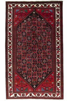 Full view of 2000s Hamedan rug from Iran / Persia, 291 × 176 cm in Gray tones