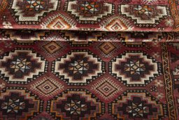 Full view of 2000s Hamedan rug from Iran / Persia, 306 × 147 cm in Red tones