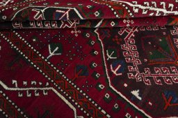 Full view of 2000s Hamedan rug from Iran / Persia, 295 × 162 cm in Red tones