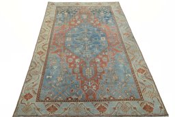 Surface texture of 1950s Hamedan rug with natural Wool and intricate pattern
