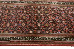 Close-up detail of New Hamedan rug from Iran / Persia showing Wool weave