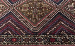 Close-up detail of 2000s Hamedan rug from Iran / Persia showing Wool weave