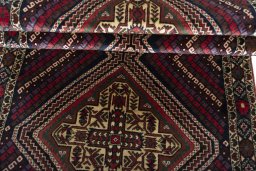 Full view of 2000s Hamedan rug from Iran / Persia, 224 × 102 cm in Multi Color tones