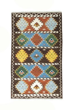 Full view of New Hamedan rug from Iran / Persia, 192 × 113 cm in Multi Color tones