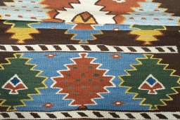 Full view of New Hamedan rug from Iran / Persia, 192 × 113 cm in Multi Color tones