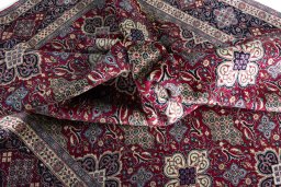 Close-up detail of New Hamedan rug from Iran / Persia showing Cork weave