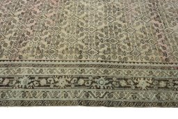 Close-up detail of 1970s Hamedan rug from Iran / Persia showing Wool weave