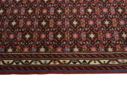 Close-up detail of New Hamedan rug from Iran / Persia showing Wool weave