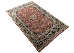 Close-up detail of 2000s Hamedan rug from Iran / Persia showing Wool weave