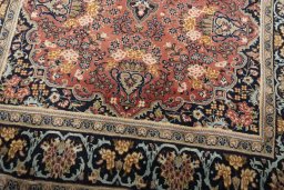 Close-up detail of 2000s Hamedan rug from Iran / Persia showing Wool weave