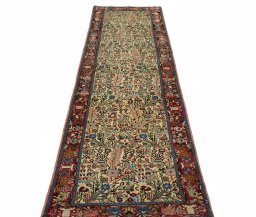 Surface texture of New Hamedan rug with natural Wool and intricate pattern