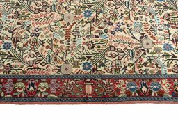 Close-up detail of New Hamedan rug from Iran / Persia showing Wool weave