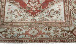 Full view of 1950s Hamedan rug from Iran / Persia, 198 × 130 cm in Red tones