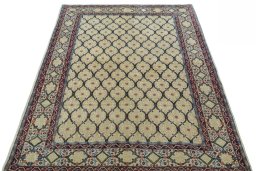 Surface texture of 1970s Hamedan rug with natural Wool and intricate pattern