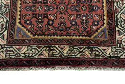 Central medallion detail of 2000s Hamedan rug from Iran / Persia