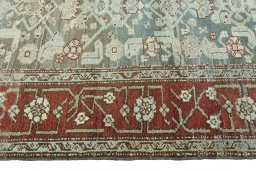 Close-up detail of 1930s Hamedan rug from Iran / Persia showing Wool weave