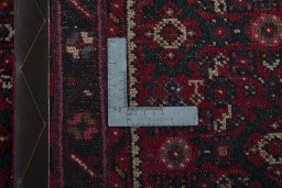 Close-up detail of New Hamedan rug from Iran / Persia showing Wool weave