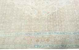 Corner detail of 1950s Hamedan rug showing border pattern and Wool pile