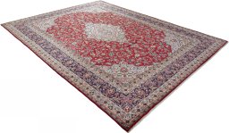 Close-up detail of 2000s Hamedan rug from Iran / Persia showing Wool weave