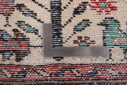 Close-up detail of 1990s Hamedan rug from Iran / Persia showing Wool weave