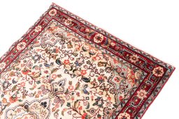 Surface texture of 1970s Hamedan rug with natural Wool and intricate pattern