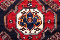 Full view of 1996s Hamedan rug from Iran / Persia, 293 × 108 cm in Red tones