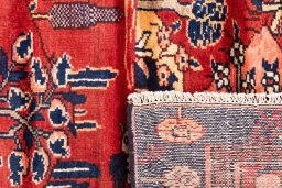 Close-up detail of 1995s Hamedan rug from Iran / Persia showing Wool weave