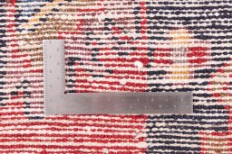 Corner detail of 1970s Hamedan rug showing border pattern and Wool pile