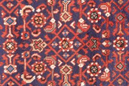 Full view of 1996s Hamedan rug from Iran / Persia, 310 × 145 cm in Multi Color tones