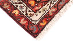 Close-up detail of 1996s Hamedan rug from Iran / Persia showing Wool weave