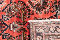 Close-up detail of 1970s Hamedan rug from Iran / Persia showing Wool weave