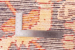 Close-up detail of 1995s Hamedan rug from Iran / Persia showing Wool weave