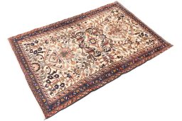 Close-up detail of 1973s Hamedan rug from Iran / Persia showing Wool weave