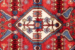 Full view of 1997s Hamedan rug from Iran / Persia, 330 × 150 cm in Dark blue tones