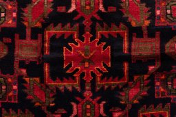 Full view of 1975s Hamedan rug from Iran / Persia, 207 × 134 cm in Multi Color tones